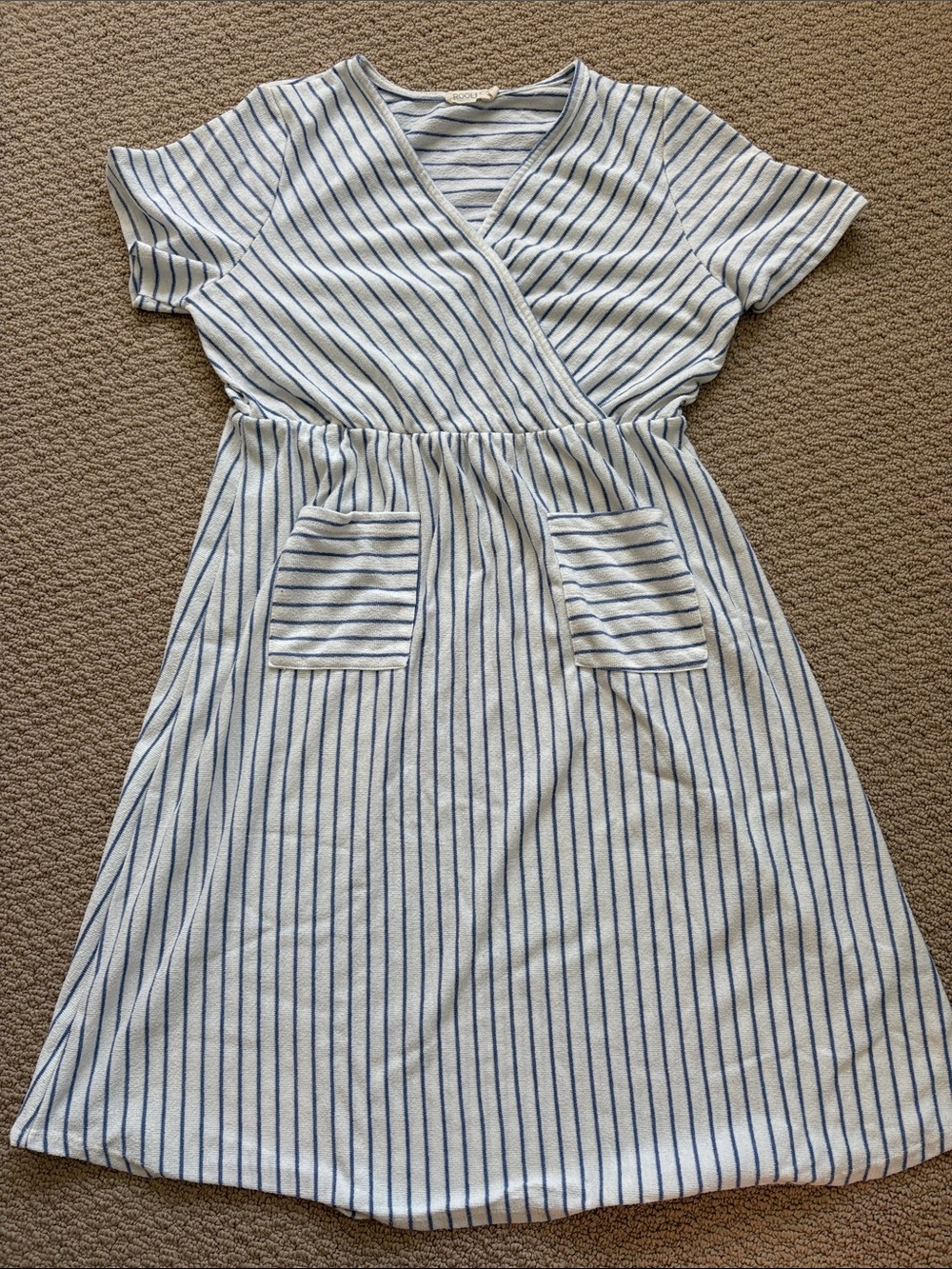 Roolee Striped Wrap-Front Dress